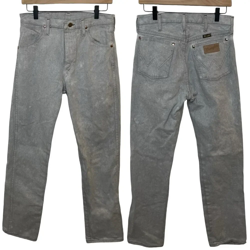 Vintage 70s/80s Gray Stone Wash Wrangler Jeans Straight Leg Mens Size 30x34